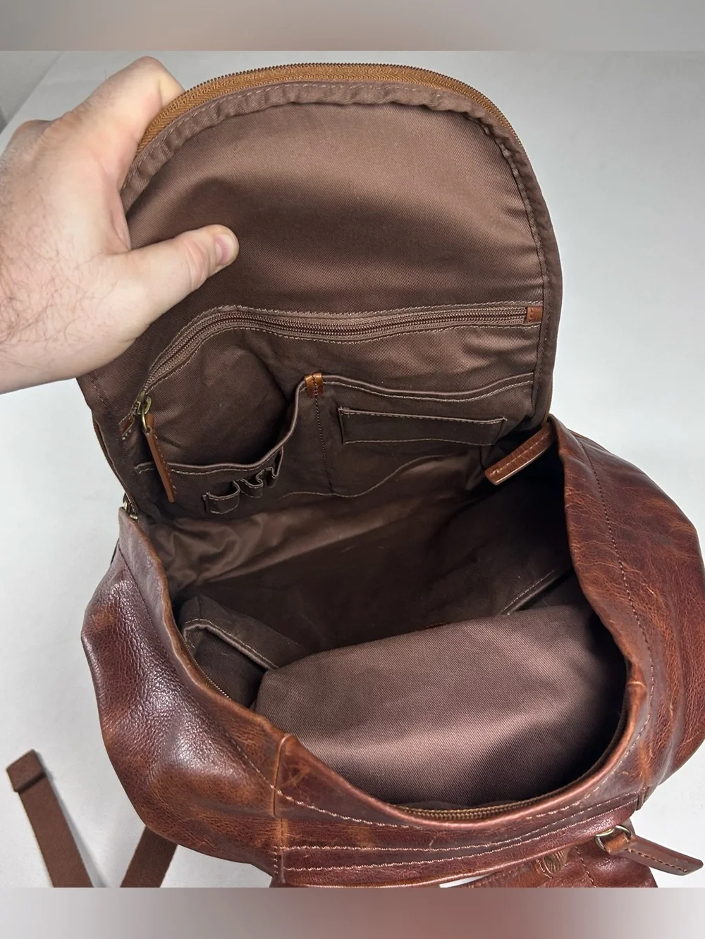Fossil Estate Backpack/Laptop Bag - Cognac - Genuine Leather - Barely Used